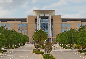 The exterior of the Orlando VA Medical Center in Lake Nona, serving an area of more than 105,000 Veteran patients in East Central Florida