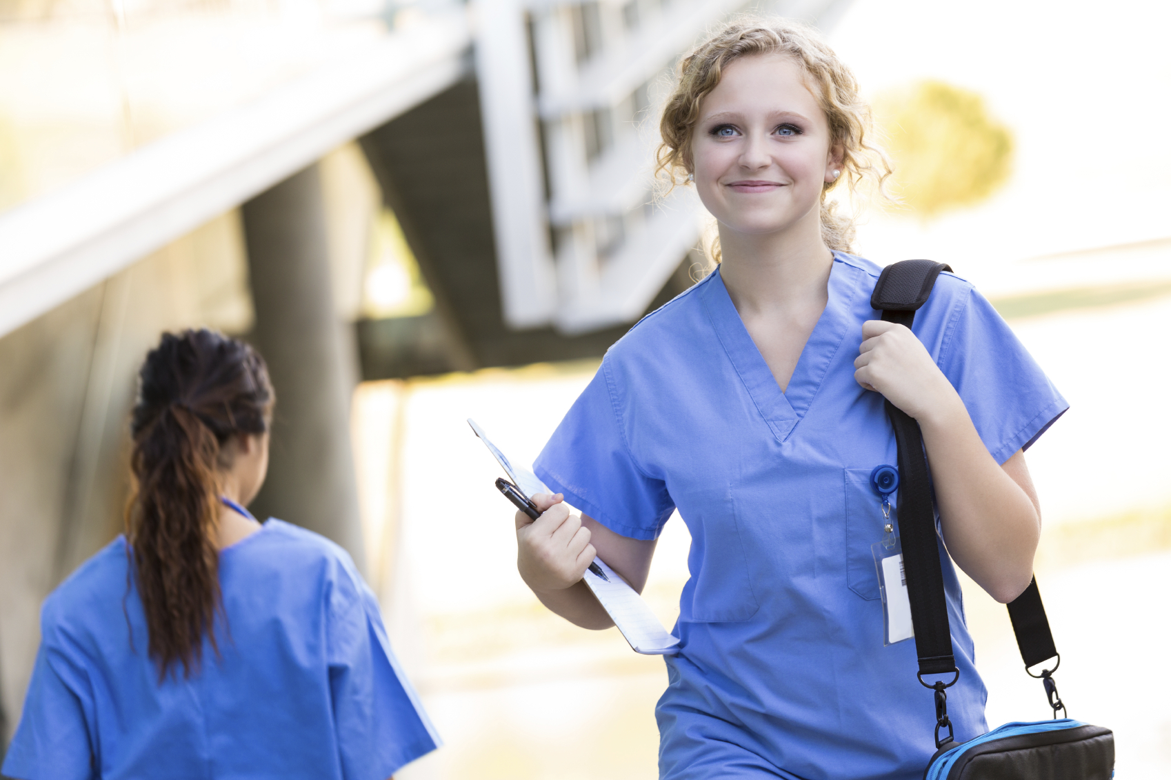 nursing students walking